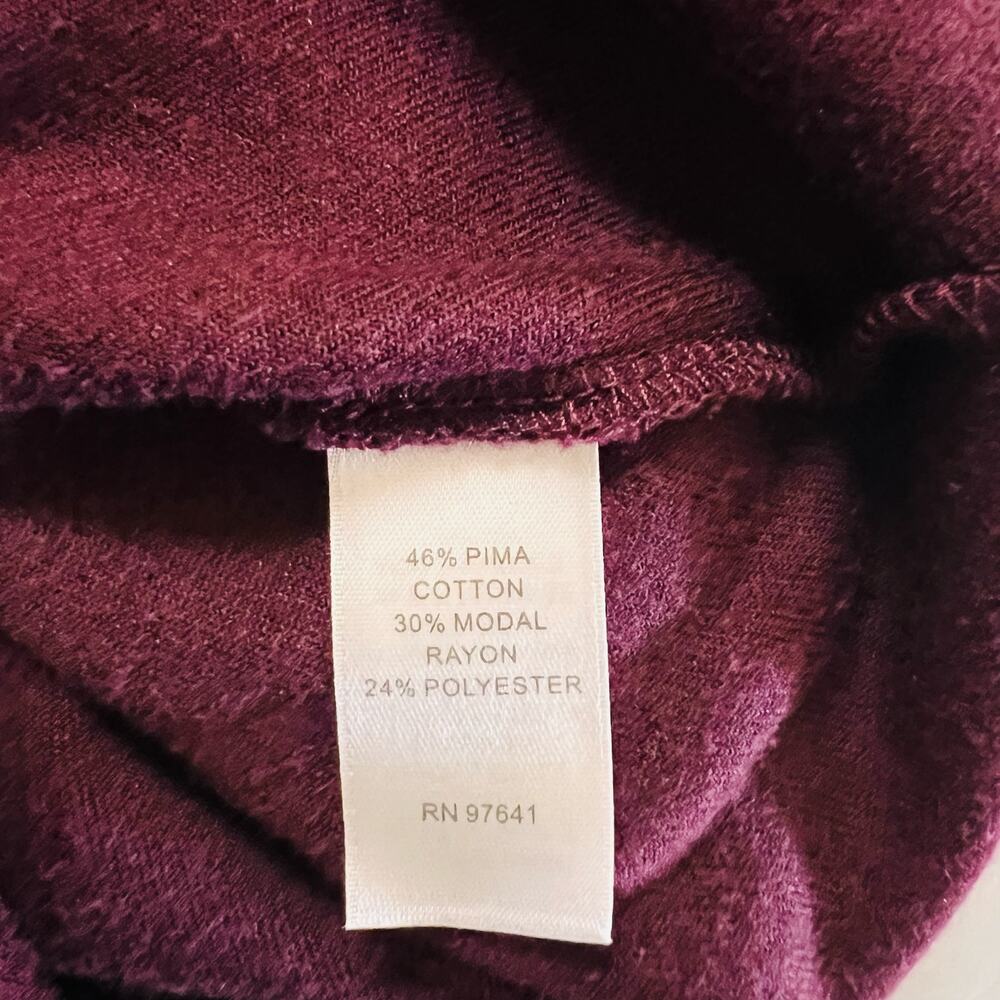 J. Jill Velour Crew Neck Long Sleeve Tunic Top Size S Small Petite Burgundy - Picture 4 of 9